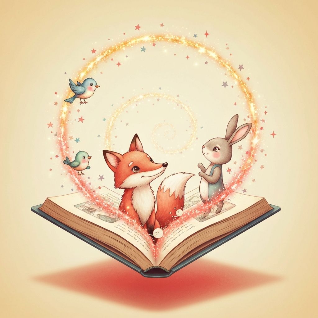 A magical children's storybook with illustrations coming to life